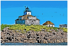 Egg Rock Light is Part of a Seabird Sanctuary -Digital Painting